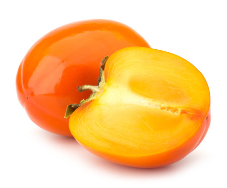 Persimmon fruit isolated on white backgroundの写真素材