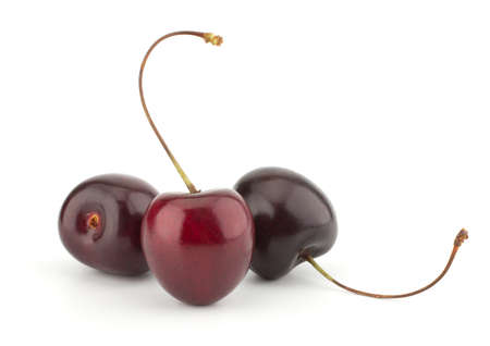 Sweet Cherry isolated on white backgroundの写真素材