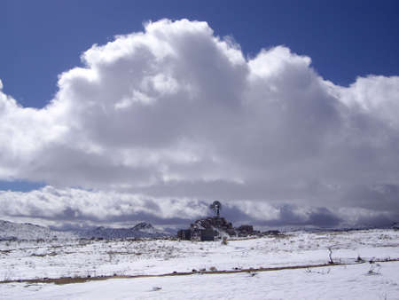 Rare Winter snow storm in Mojave Desert USAの写真素材