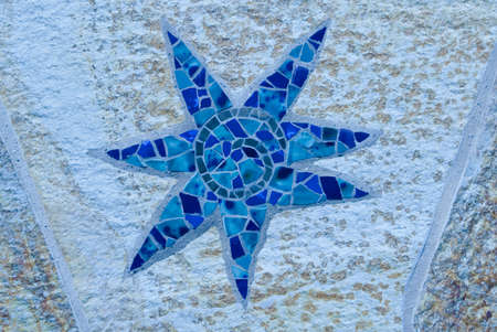 Seven point sea tone star mosaicの写真素材