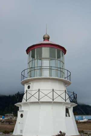 Coastal lighthouse on a dismal day Shelter Cove on California's Lost Coastの写真素材