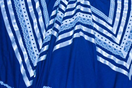 Mexican blue dress with satin and lace
