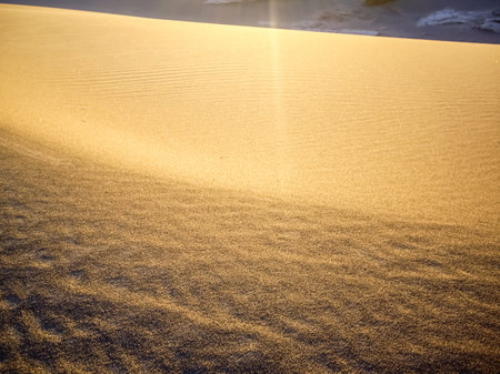 Sand glows with last rays of sunlight Death Valley National Parkの写真素材