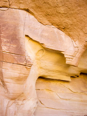 Yellow sandstone walls in Valley of Fire State Park, Nevadaの写真素材