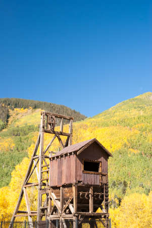 Old mining structure still stands in Coloradoの写真素材