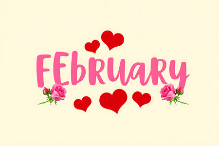 Valentine's day background with pink roses and hearts. Vector illustration.の素材