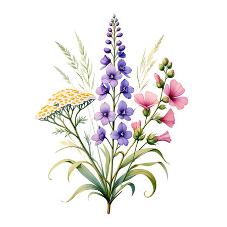 Bouquet of wildflowers. Vector illustration for your designの素材