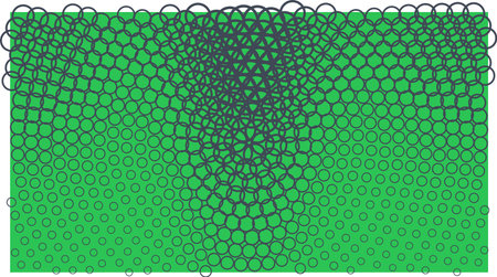 Abstract background with a pattern of circles in green and black colors.