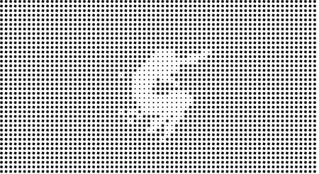a black and white image of a halftone pattern, with small dots arranged in a grid-like formation,...
