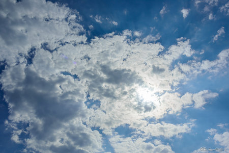 Blue sky background with white clouds