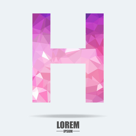 Abstract trend polygon letter H logo design template. Art tech media app creative sign. Colorful vector symbol icon. Bright alphabet font.のイラスト素材