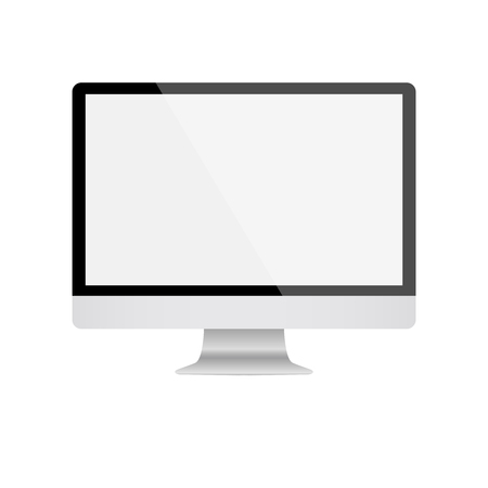 Computer display with blank white screen. Vector EPS10のイラスト素材