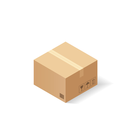 Carton cardboard box. Delivery and packaging. Transportation, shipping.のイラスト素材