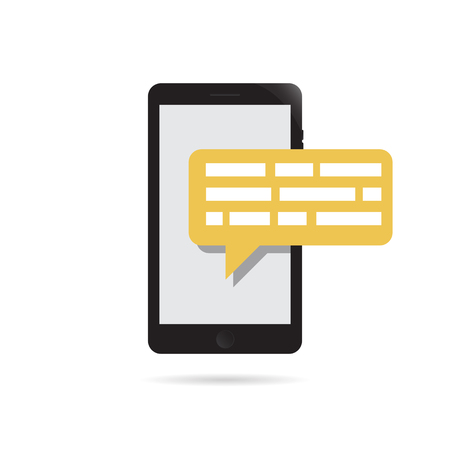 Smartphone email or sms icon, vector illustration in flat styleのイラスト素材