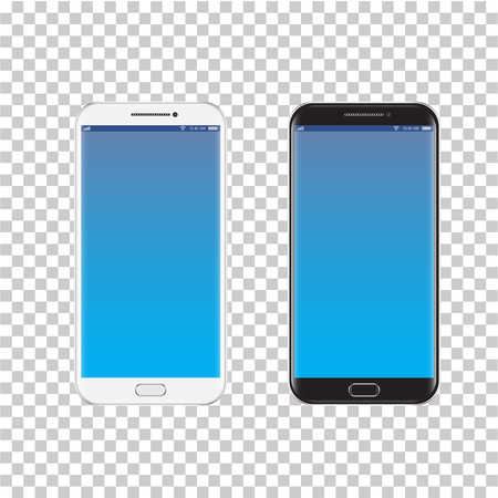 Smartphone, mobile phone isolated, realistic vector on a transparent backgroundのイラスト素材