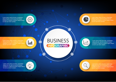 Business data visualization with abstract elements infographic.のイラスト素材