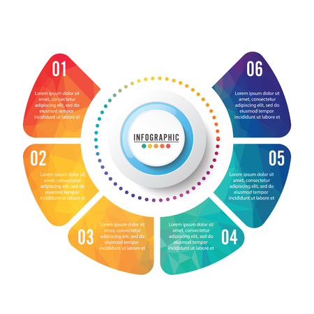 Vector illustration infographics 6 options. Template for brochure, business, web designのイラスト素材