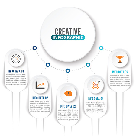 Abstract infographics number options template. Vector illustration. Can be used for workflow layout, diagram, business step options, banner, web design.のイラスト素材
