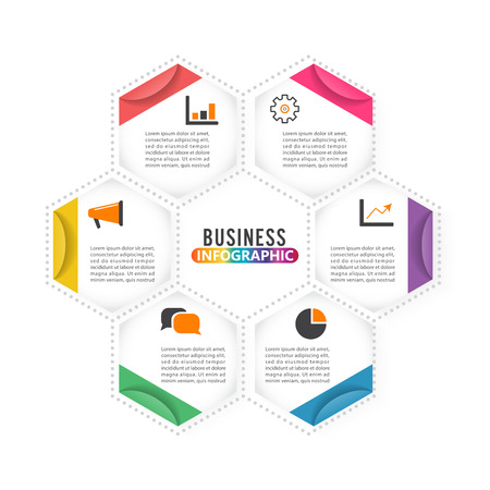 Vector illustration infographics with 6 options.のイラスト素材