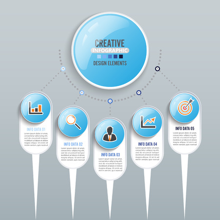 Abstract infographics number options template. Vector illustration.のイラスト素材