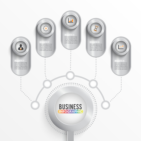 Silver brochure flyer infographic template design illustration.のイラスト素材