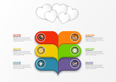 Modern infographics bubble speech template style. Vector illustration. can be used for workflow layout, diagram, number options, step up options, web design, banner template.のイラスト素材