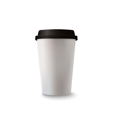 Realistic paper coffee cup on white background. illustrator vector EPS10.のイラスト素材