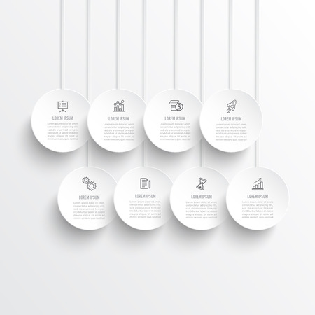 Template Timeline Infographic technology horizontal numbered for 8 position can be used for workflow, banner, diagram, web design, area chartのイラスト素材