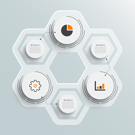 Vector illustration infographics 3 options. Template for brochure, business, web designのイラスト素材