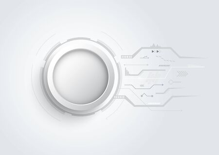 Abstract 3D design background with technology dot and line circuit board texture. Modern engineering, futuristic, science communication concept. Vector illustrationのイラスト素材