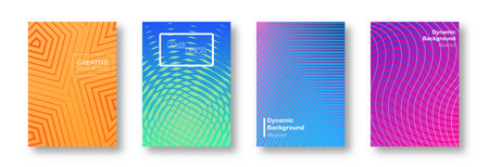 Minimal covers design. Colorful halftone gradients. Background geometric patterns. Vector template...