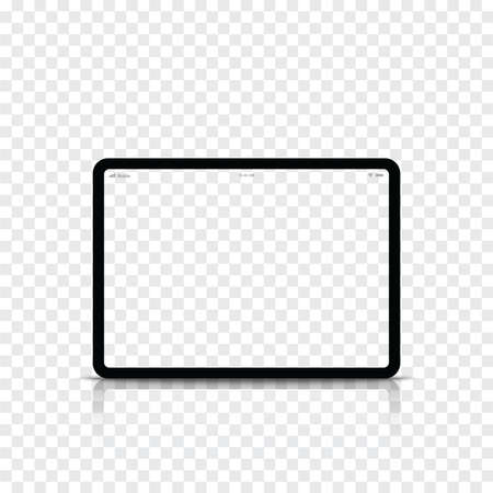 Modern realistic black tablet computer with transparent screen. Vector illustration.のイラスト素材