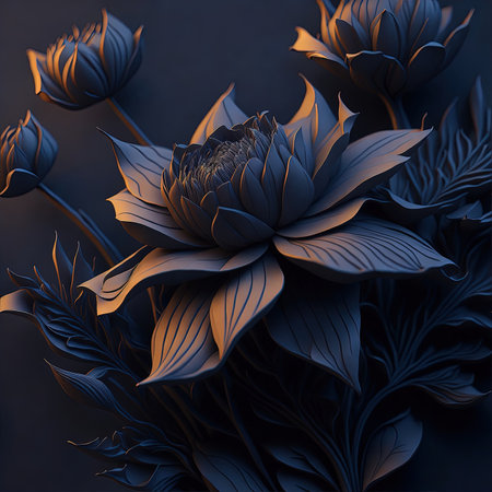 Vintage Classic hyper realistic grey rose bouquet on background. Generative AI.の素材