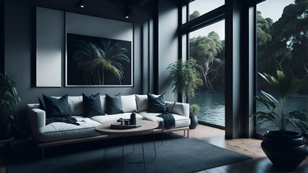 Interior Living room tropical style.の素材