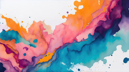 Abstract colorful watercolor background. AI Generativeの素材