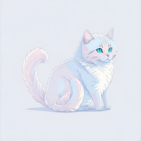 Cute cat pastel colorの素材