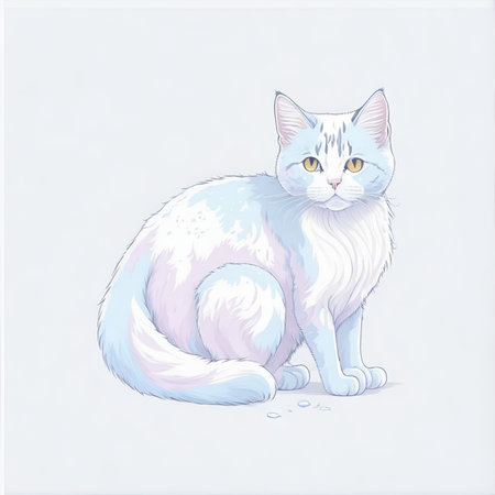 Cute cat pastel colorの素材