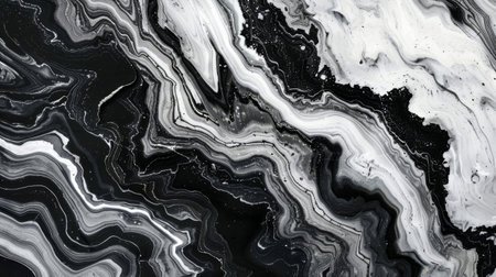 An array of thin black and white strokes layered in a way that mimics the texture of marbleの素材