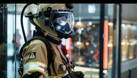 A haptic feedback suit used for training firefighters in virtual reality disaster simulationsの素材