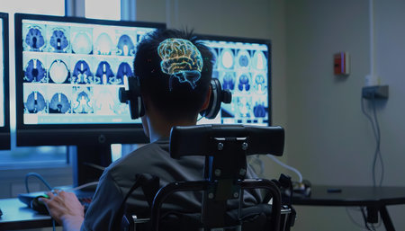 A neuroscience team developing a braincomputer interface to help paralyzed individuals control devicesの素材