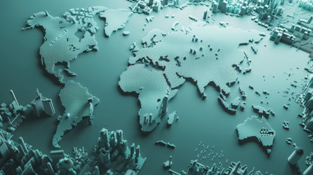 3D rendering of the Earth.の素材