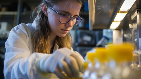 A biotechnologist developing a bacteria strain that can break down plastic waste efficientlyの素材