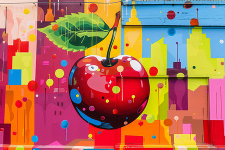 A cherry is a small, round fruit with a smooth, shiny skin. It has a sweet, juicy flesh and a single seed in the center. Cherries are available in a variety of colors, including red, black, and yellow. They are a popular fruit and can be eaten fresh, used in desserts, or made into juice.の素材