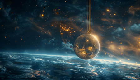 The planet as a keychain trinket, dangling from the keys to a celestial vehicleの素材