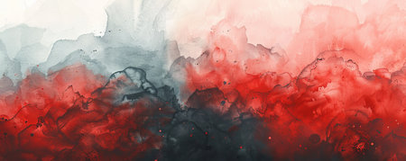 Abstract red and gray watercolor background.の素材