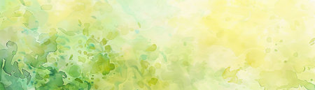 Abstract watercolor background in green and yellow.の素材