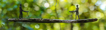 Figurine of a man and a woman on a branch.の素材