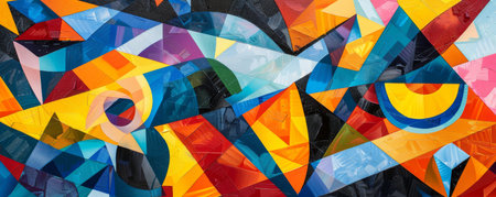 abstract colorful background with geometric shapes. 3d rendering, 3d illustration.の素材