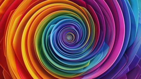 Abstract colorful spiral pattern with vibrant hues. Perfect for backgrounds, design elements, and artistic projects.の素材