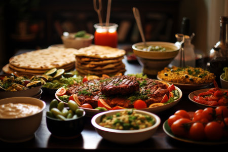 A delicious and healthy meal is a great way to end a long day.の素材